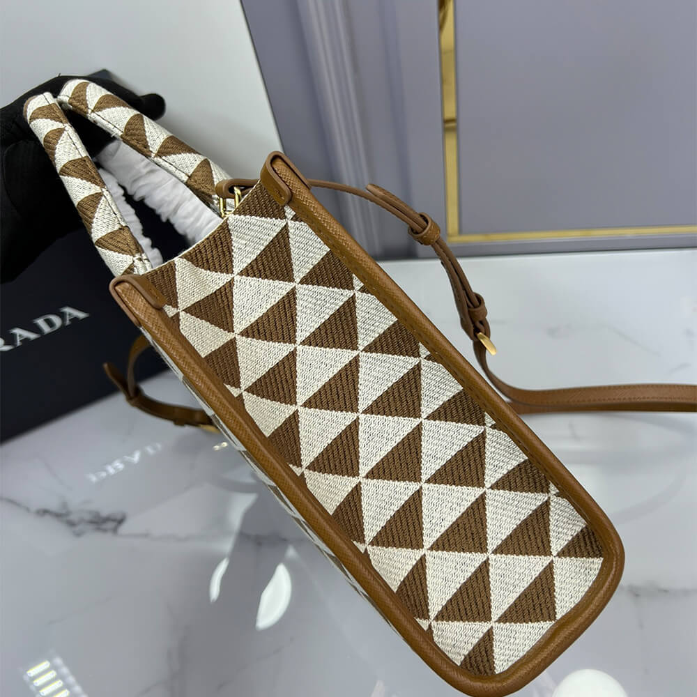Small Prada Symbole jacquard fabric handbag