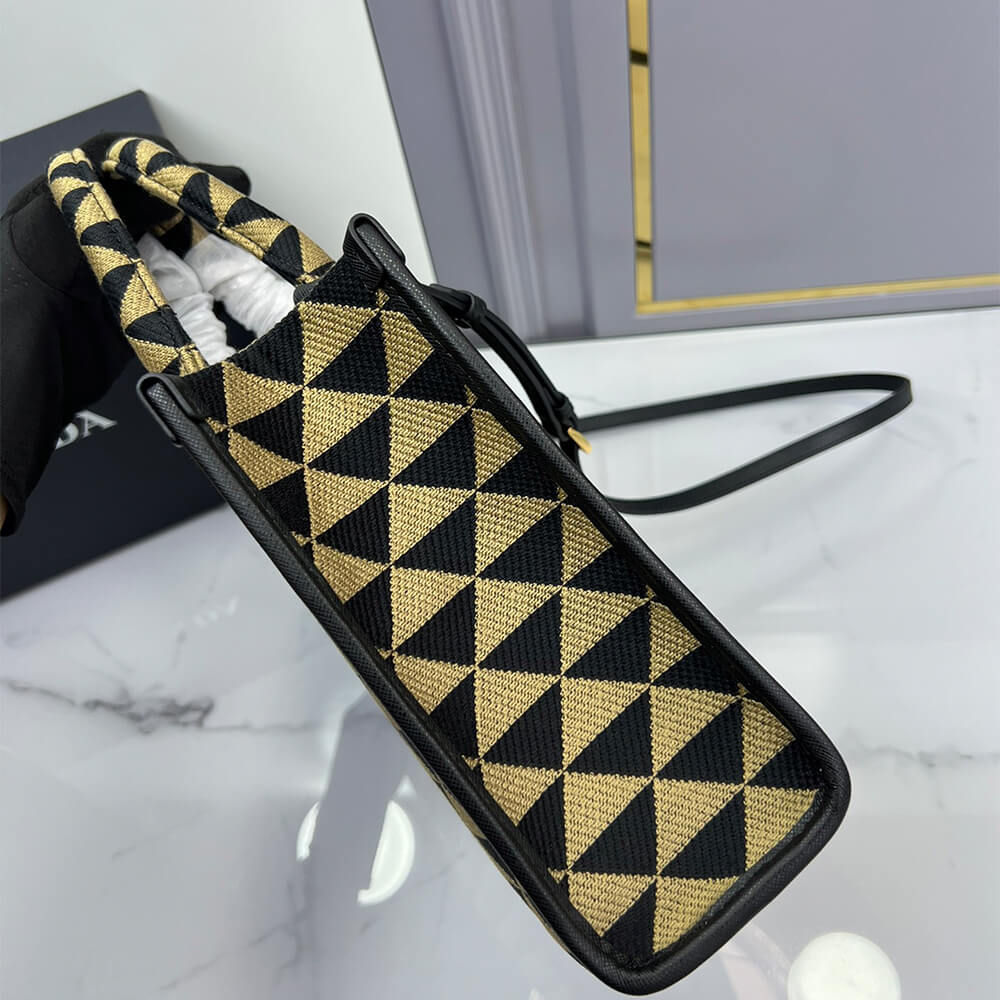 Small Prada Symbole jacquard fabric handbag