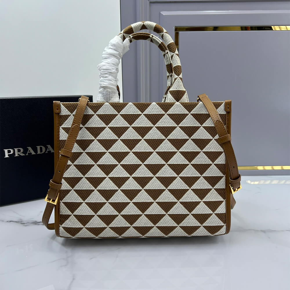 Small Prada Symbole jacquard fabric handbag