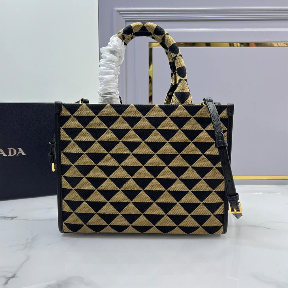 Small Prada Symbole jacquard fabric handbag
