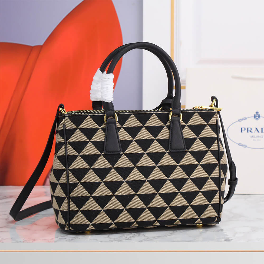 Small Prada Galleria embroidered fabric bag