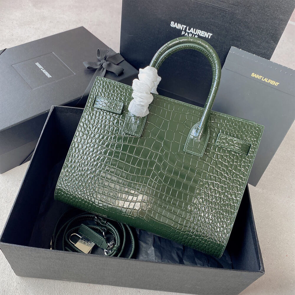 YSL SAC DE JOUR BABY IN CROCODILE-EMBOSSED