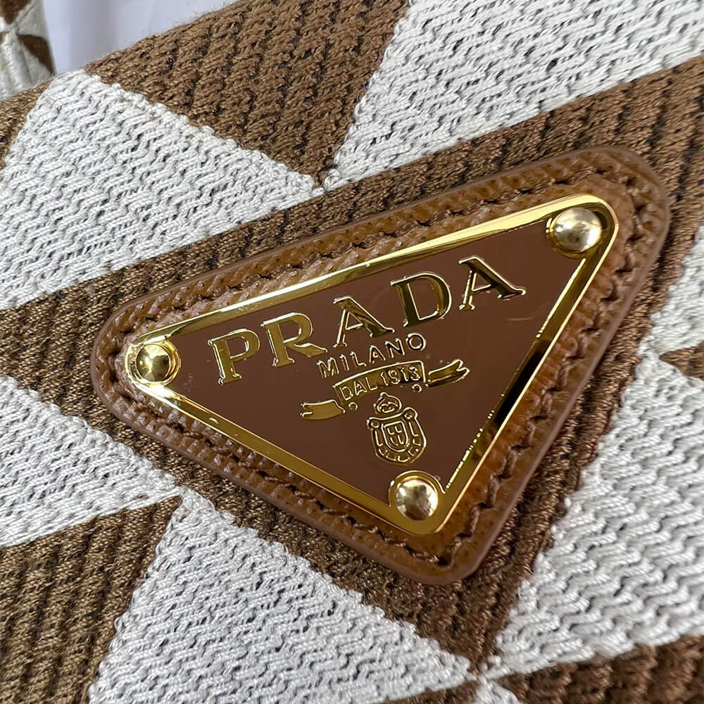 Small Prada Symbole jacquard fabric handbag