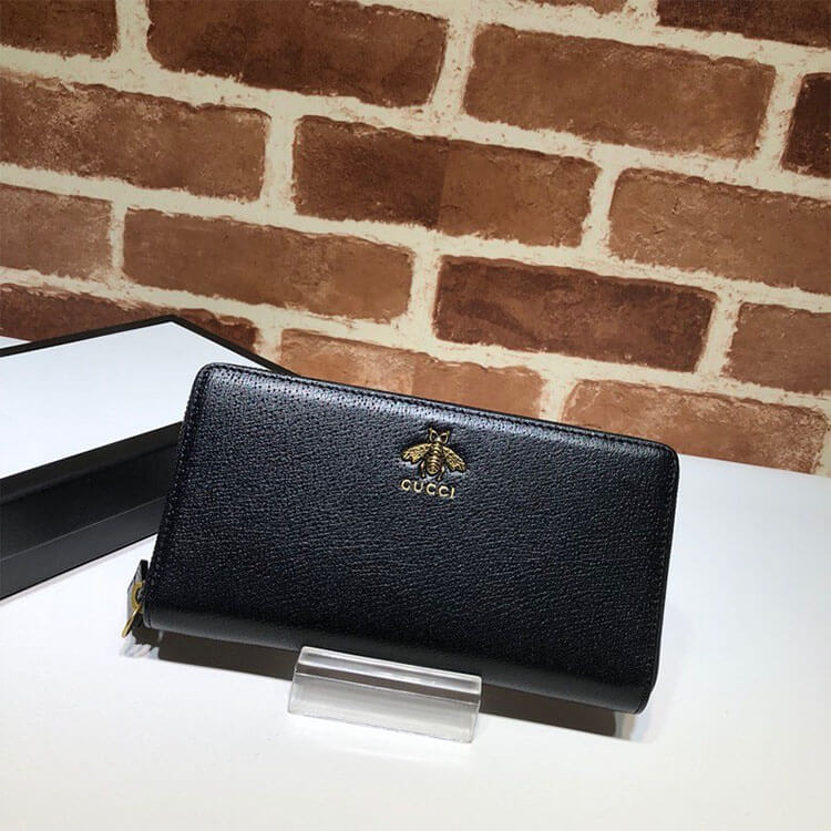Gucci Animalier leather zip around wallet