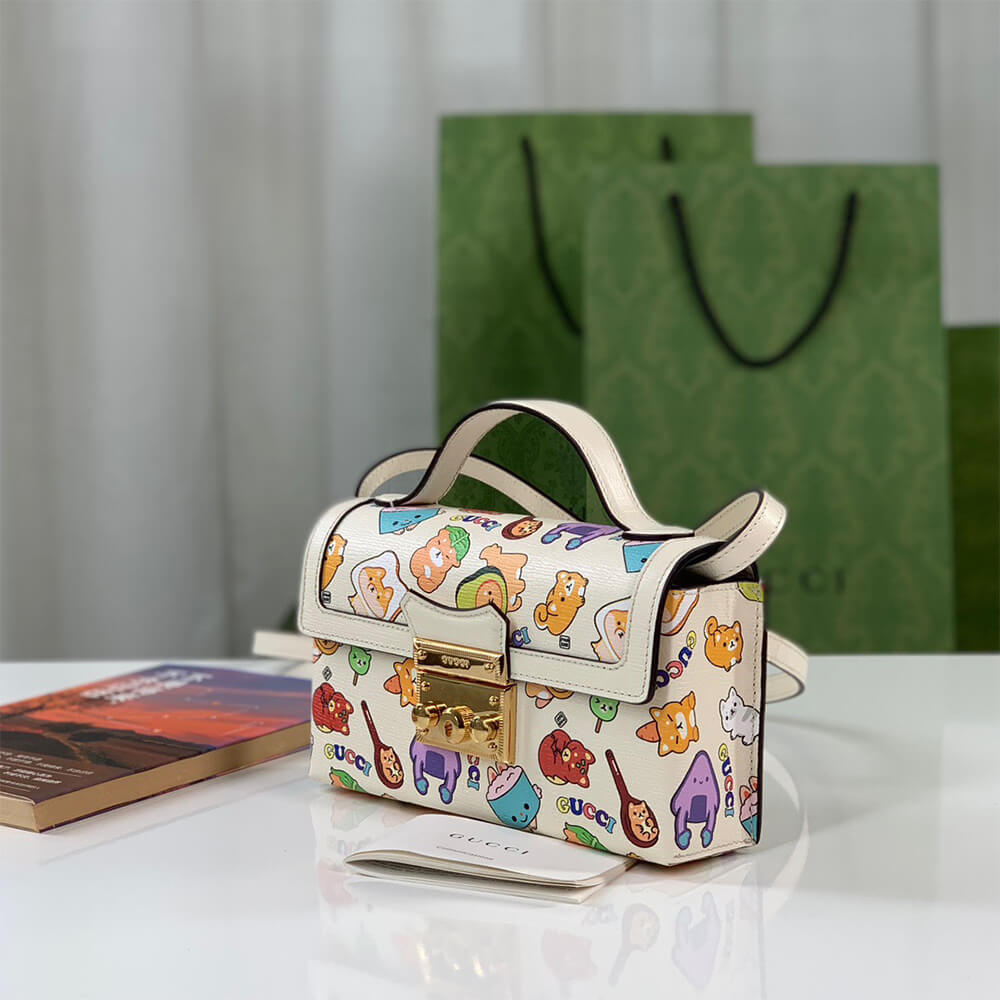 PADLOCK GUCCI ANIMAL PRINT MINI BAG