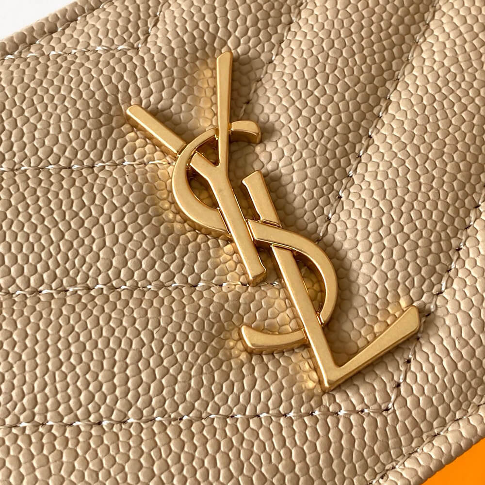 YSL CASSANDRE MATELASSÉ FRAGMENTS ZIPPED CARD CASE(HIGH-END GRADE)