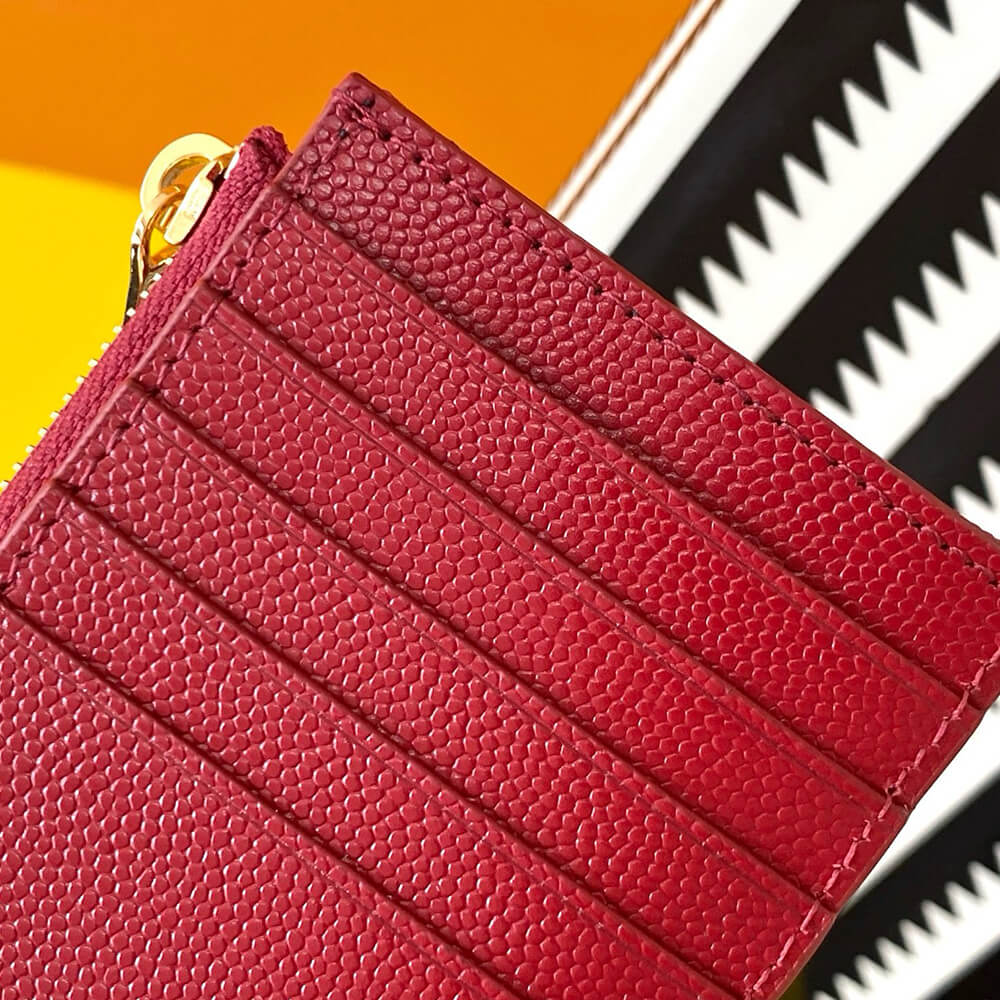 YSL CASSANDRE MATELASSÉ FRAGMENTS ZIPPED CARD CASE(HIGH-END GRADE)