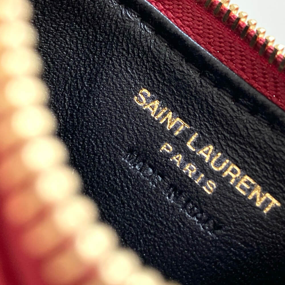 YSL CASSANDRE MATELASSÉ FRAGMENTS ZIPPED CARD CASE(HIGH-END GRADE)