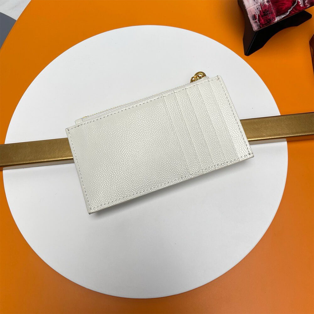YSL CASSANDRE MATELASSÉ FRAGMENTS ZIPPED CARD CASE(HIGH-END GRADE)