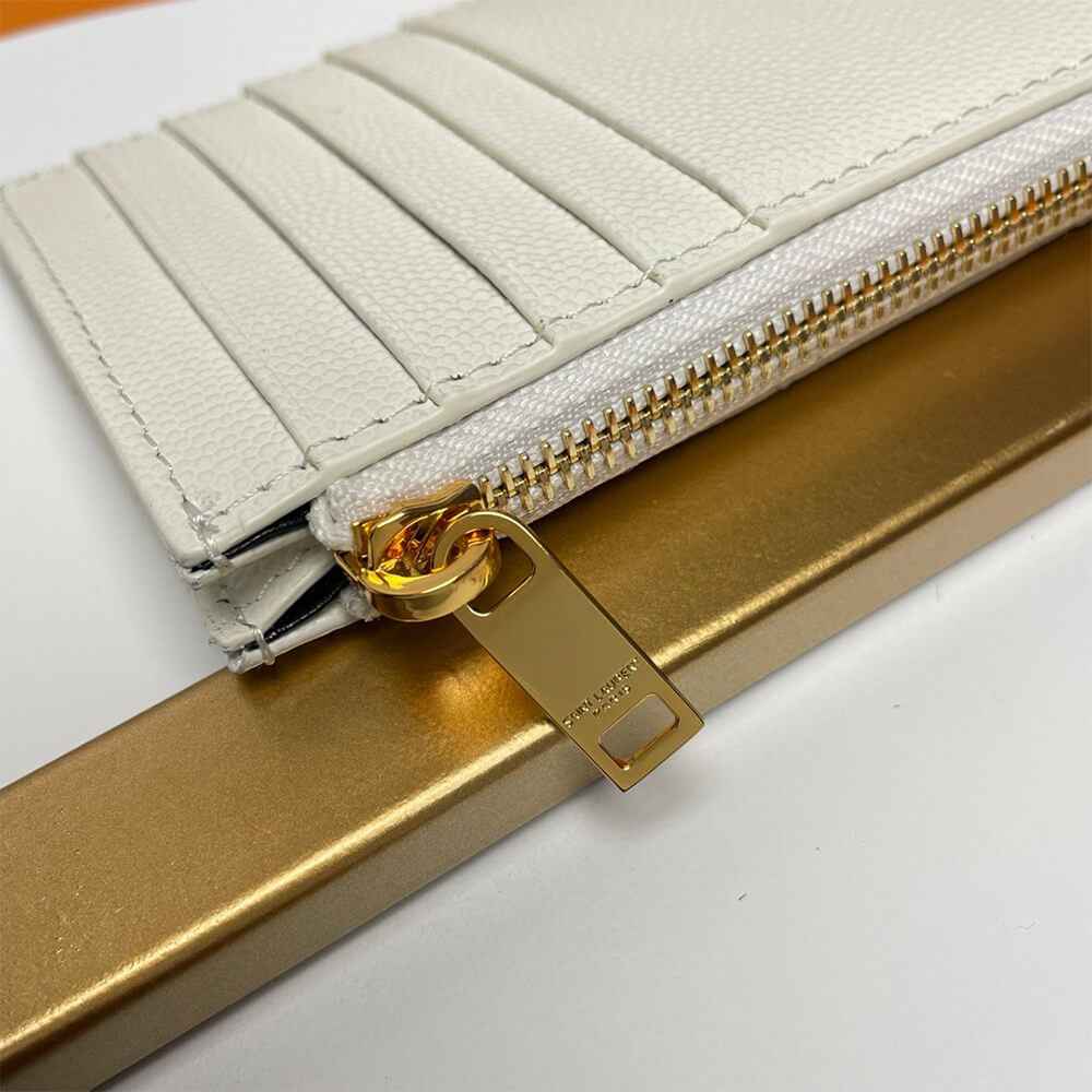 YSL CASSANDRE MATELASSÉ FRAGMENTS ZIPPED CARD CASE(HIGH-END GRADE)