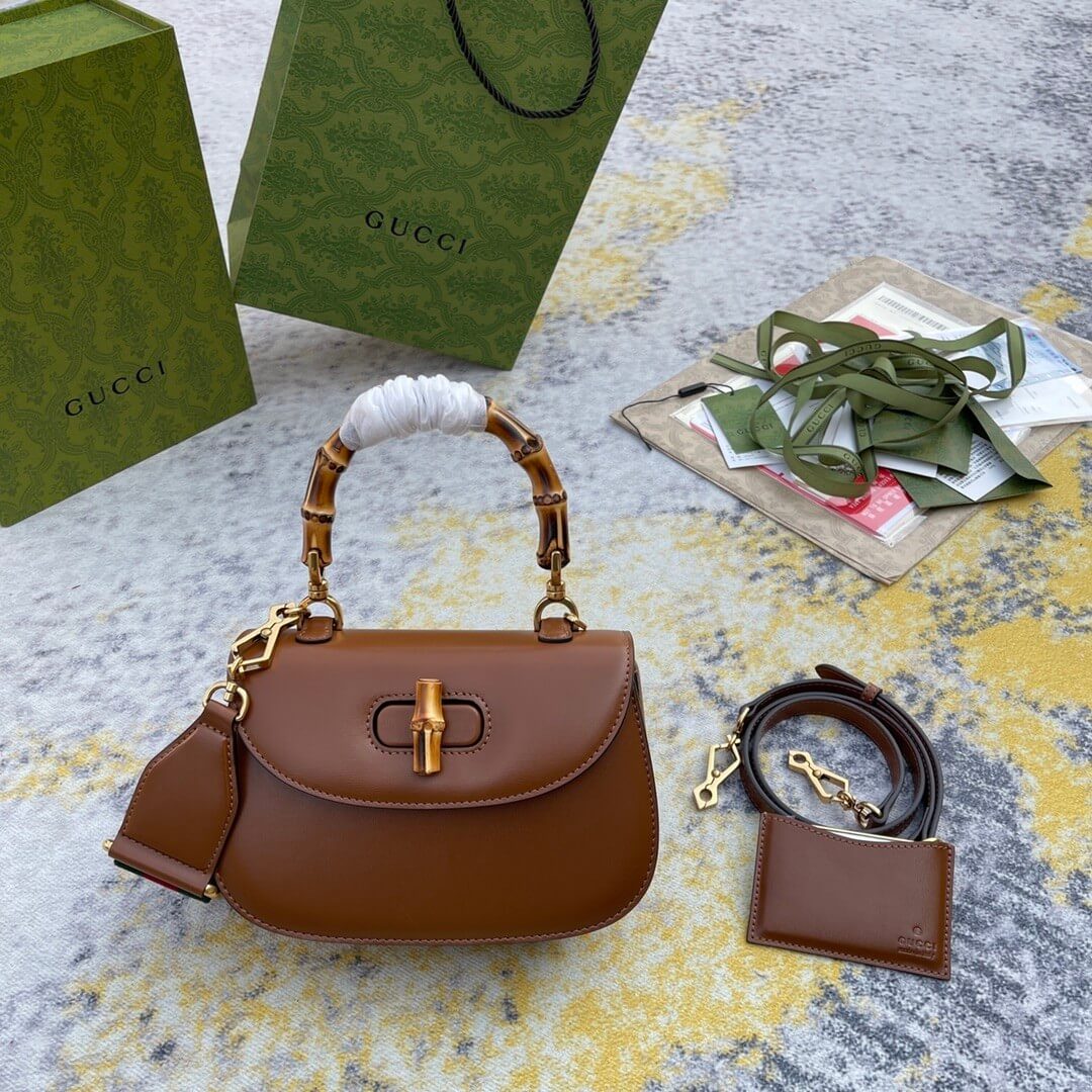 G*u*i bamboo 1947 jumbo gg small top handle bag