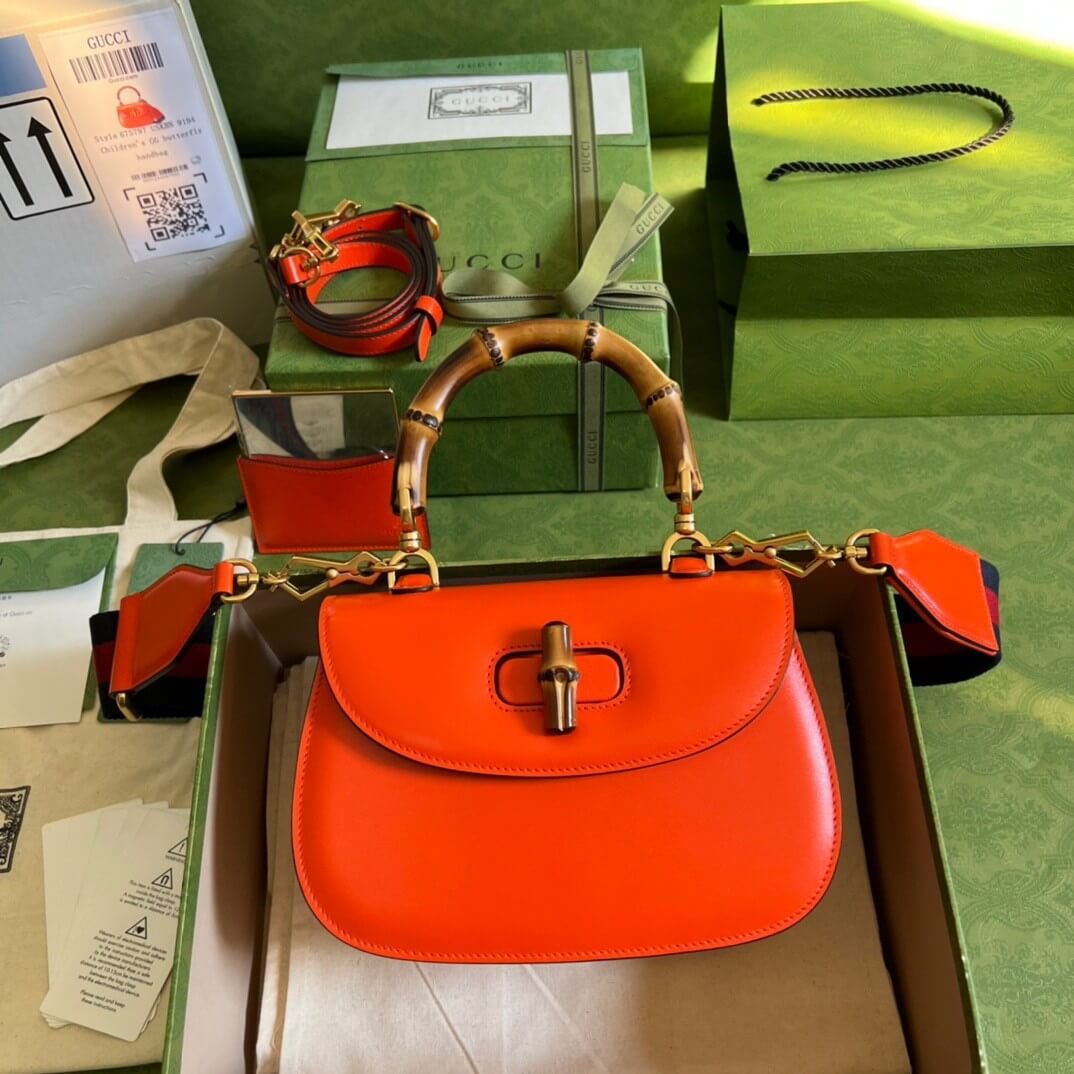G*u*i bamboo 1947 jumbo gg small top handle bag