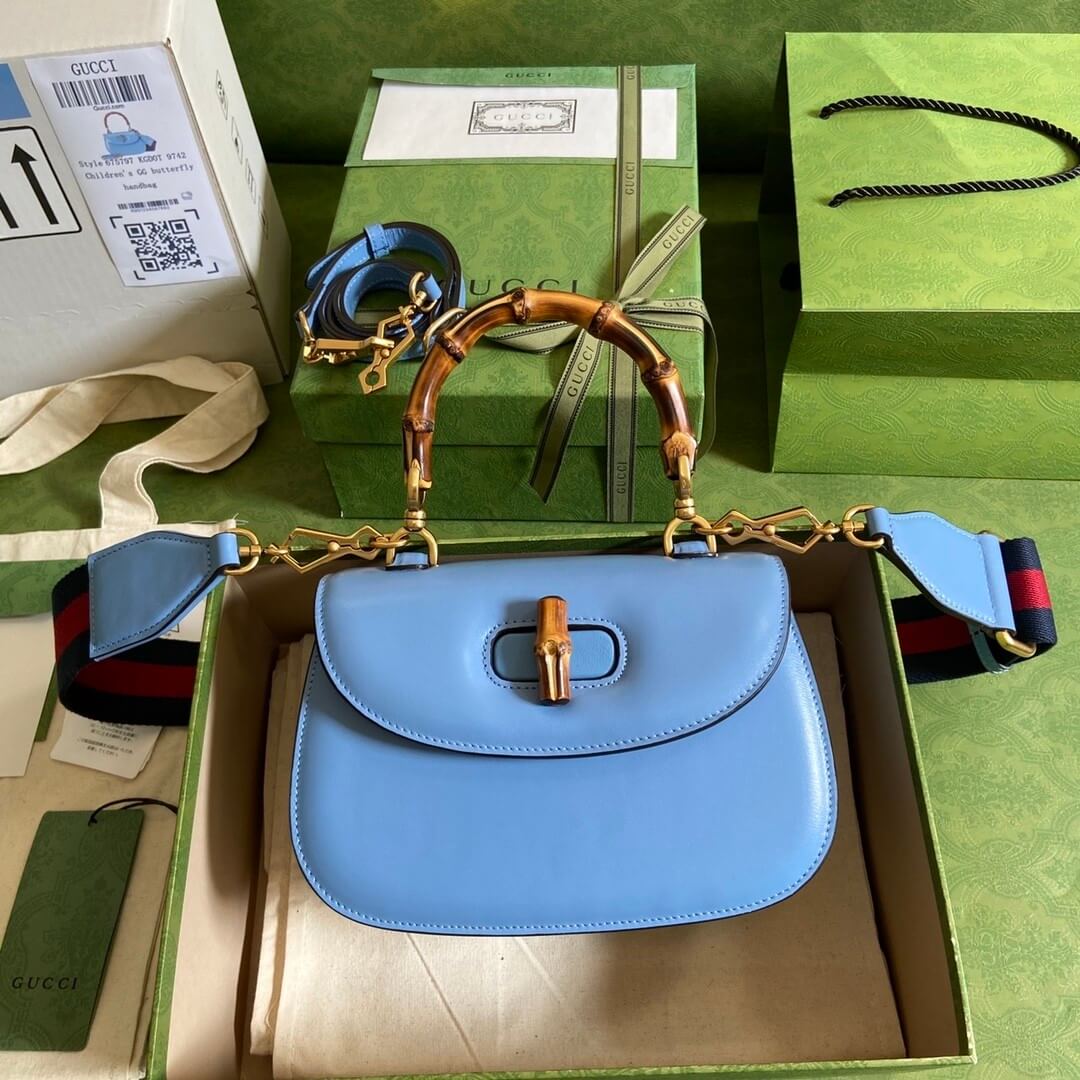 G*u*i bamboo 1947 jumbo gg small top handle bag