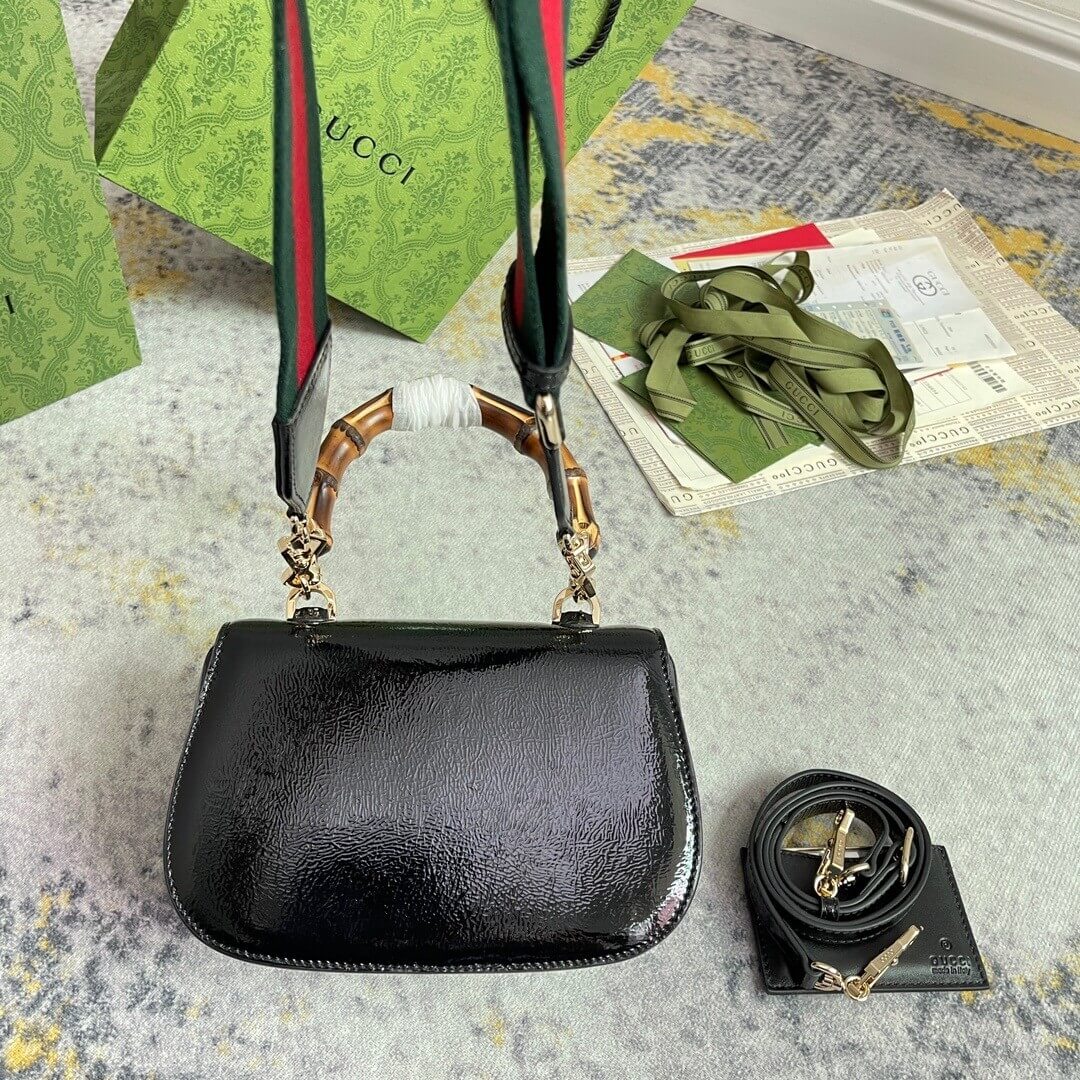 G*u*i bamboo 1947 jumbo gg small top handle bag