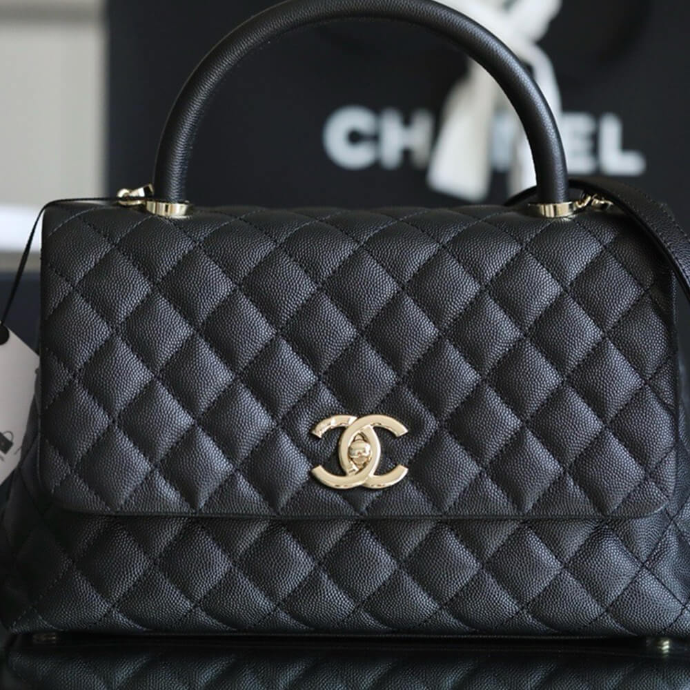 CHANEL LARGE FLAP BAG WITH TOP HANDLE(TAX-FREE GRADE)