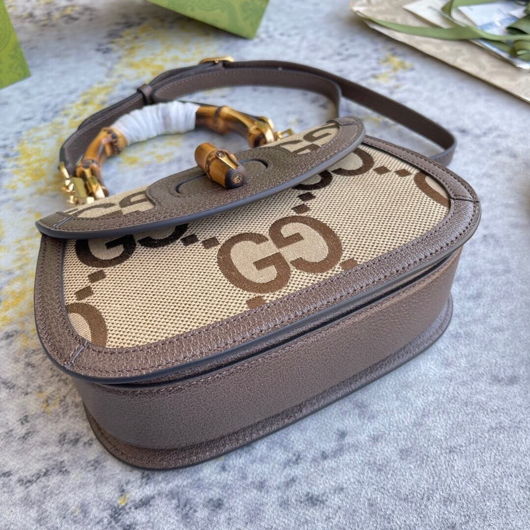 G*u*i bamboo 1947 jumbo gg small top handle bag