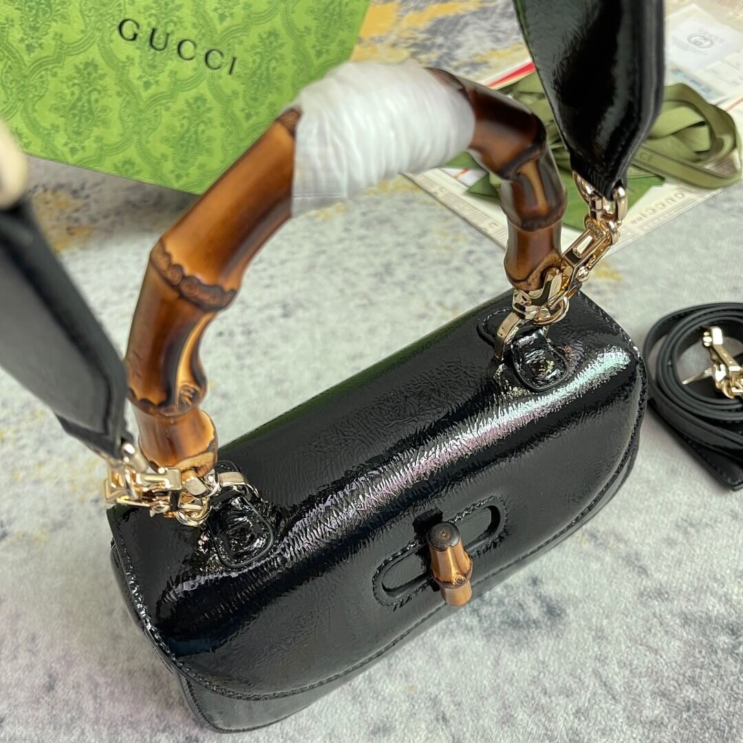 G*u*i bamboo 1947 jumbo gg small top handle bag
