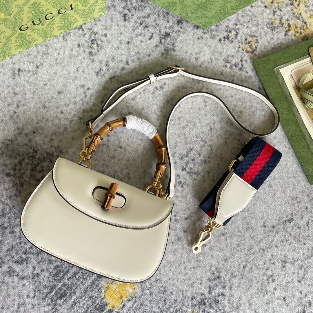 G*u*i bamboo 1947 jumbo gg small top handle bag