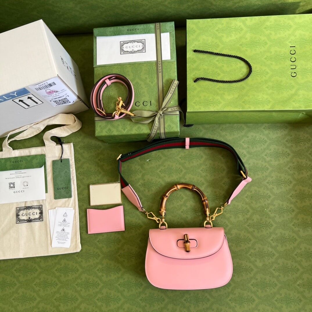 G*u*i bamboo 1947 jumbo gg small top handle bag