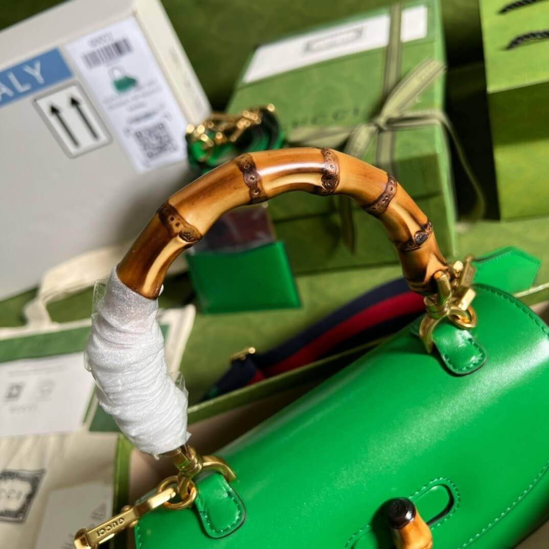 G*u*i bamboo 1947 jumbo gg small top handle bag