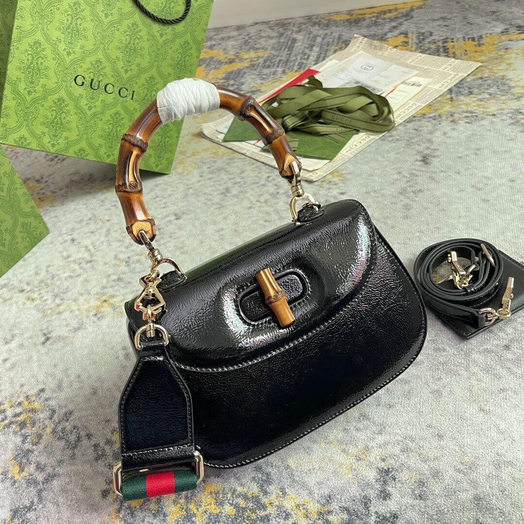 G*u*i bamboo 1947 jumbo gg small top handle bag