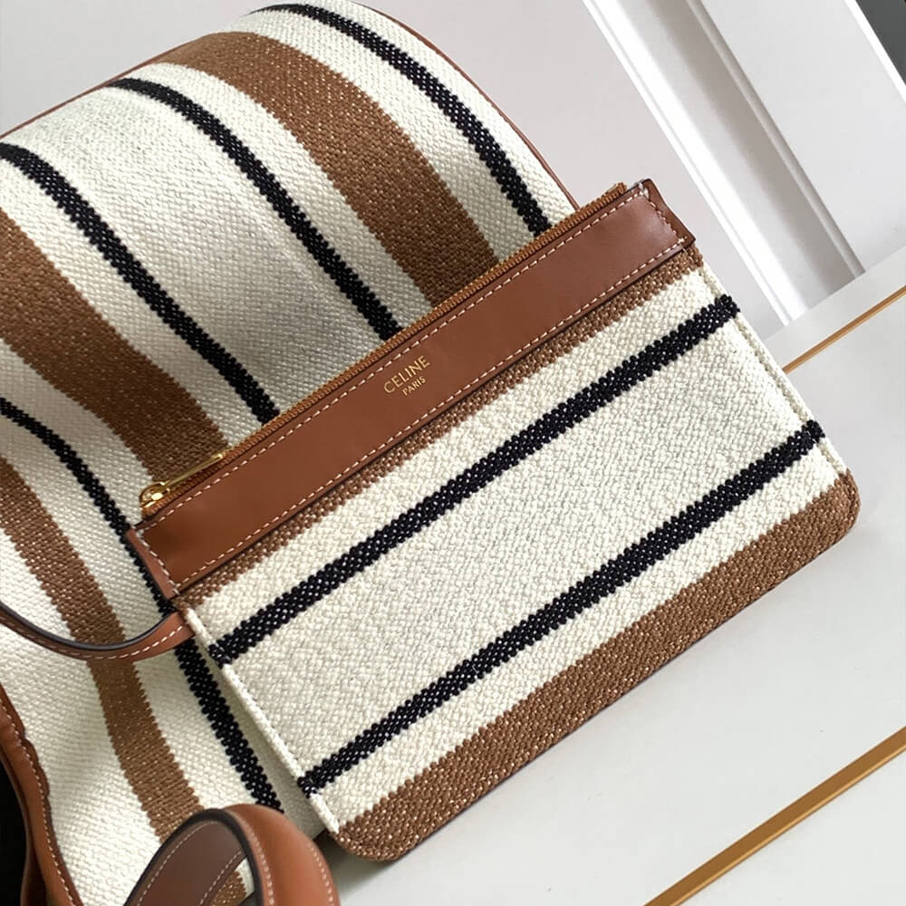 Ce**e bucket 16 bag in striped textile with Ce**e jacquard(high-end grade)