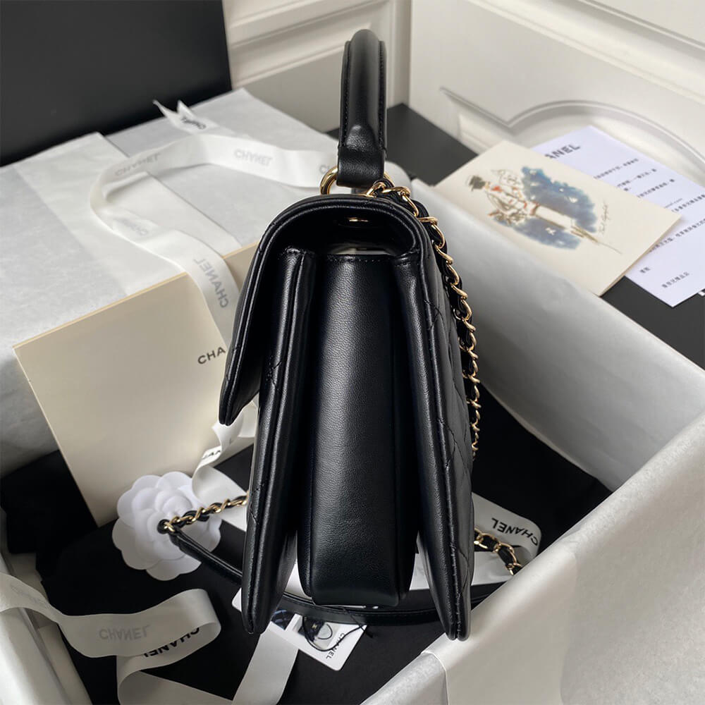 CHANEL FLAP BAG WITH TOP HANDLE