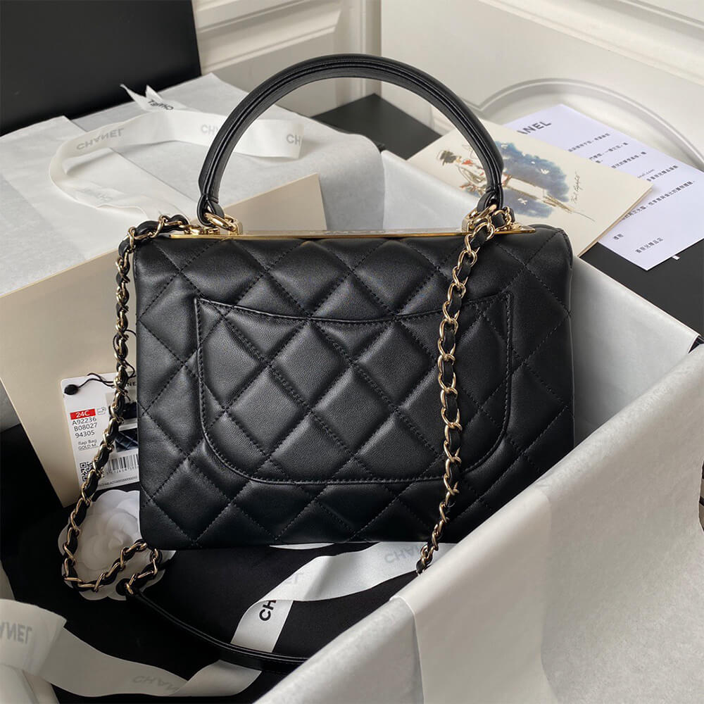 CHANEL FLAP BAG WITH TOP HANDLE