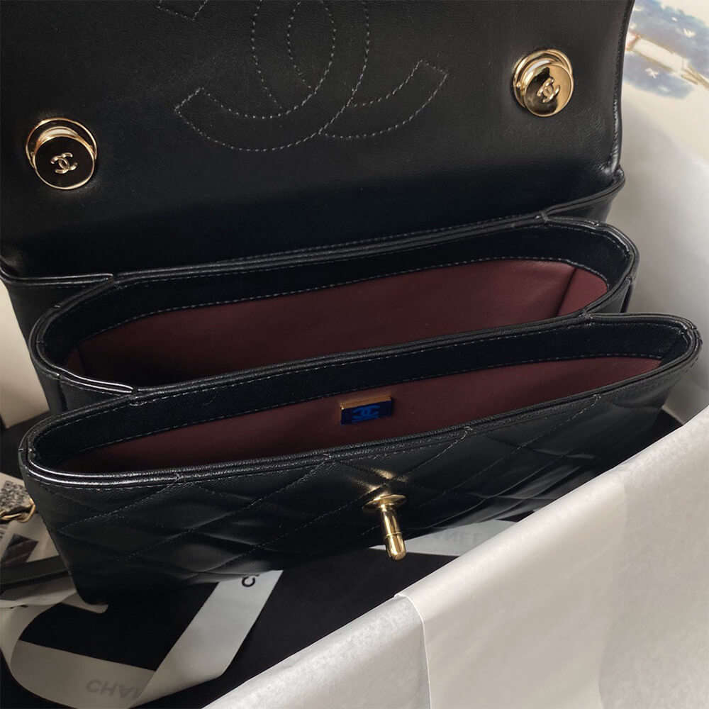 CHANEL FLAP BAG WITH TOP HANDLE