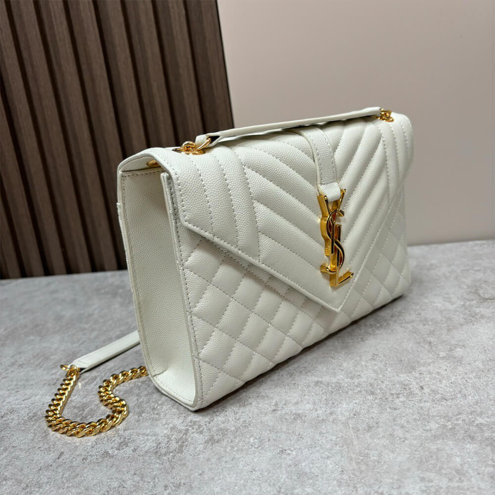 YSL envelope medium in grained leather