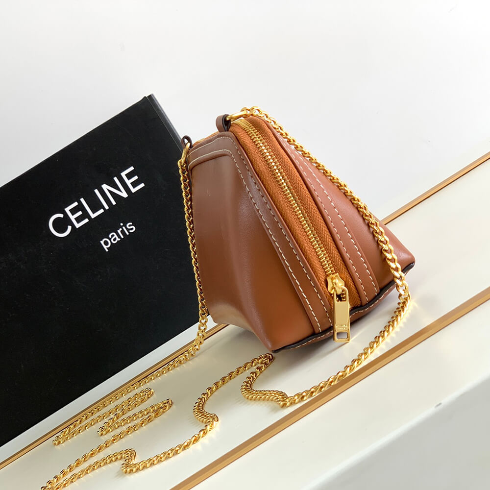 CELINE Clutch on Chain Cuir triomphe IN smooth calfskin(High-end Grade)
