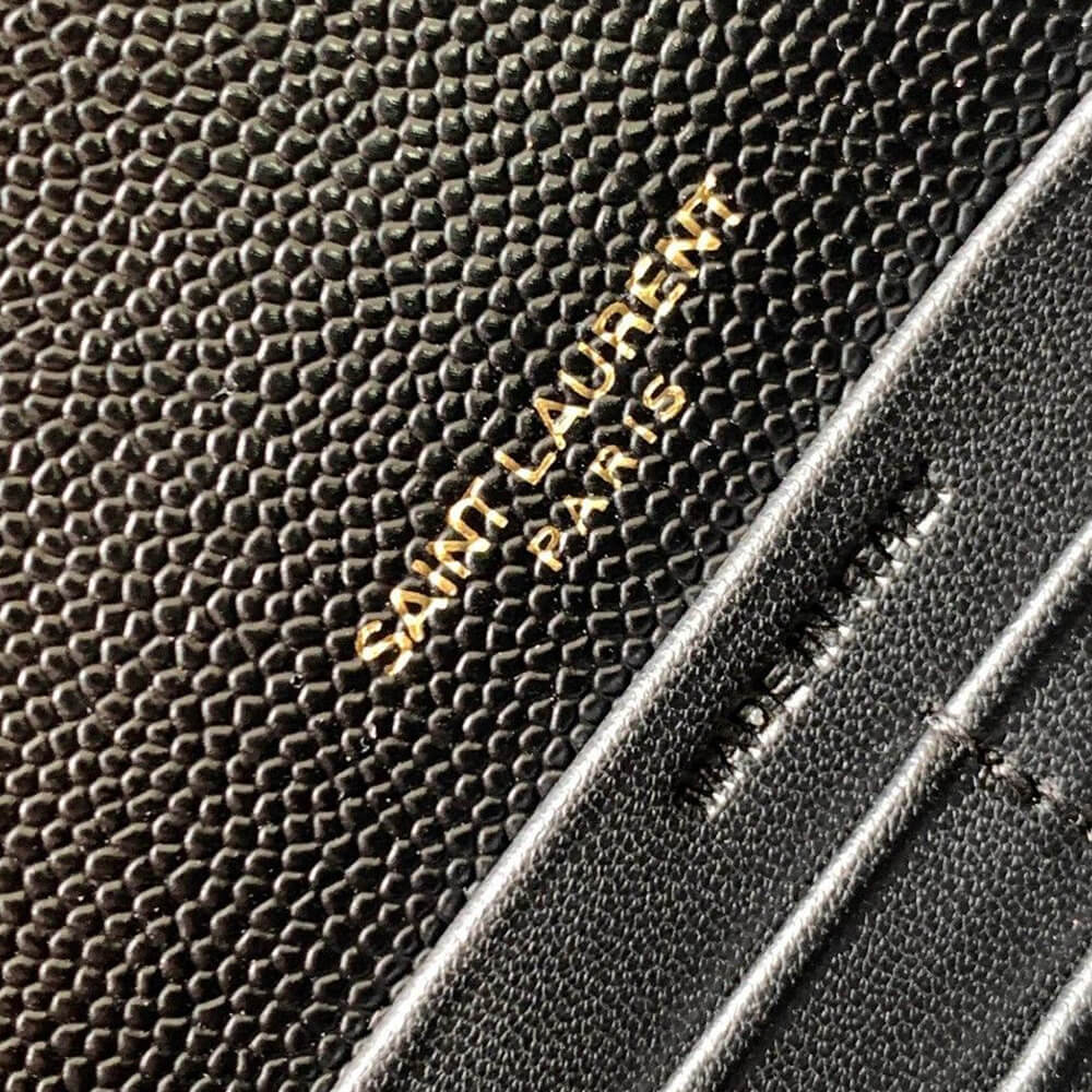 YSL cassandre envelope chain wallet in grain de poudre leather(High-end Grade)