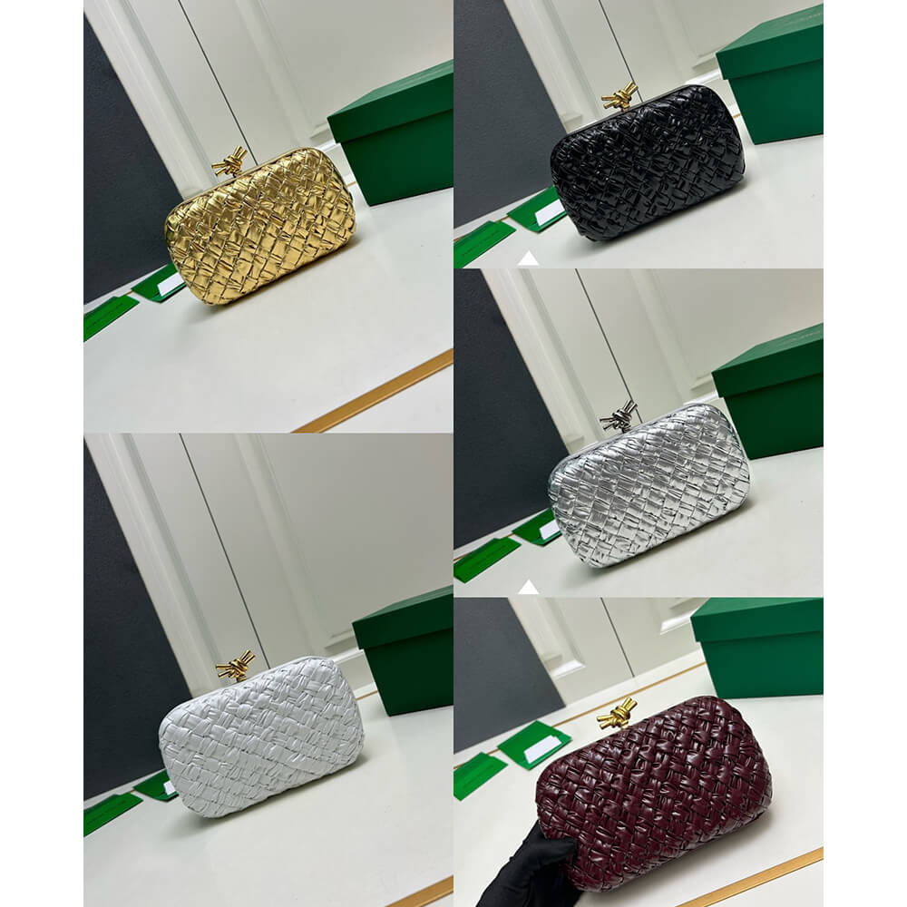 Bottega Veneta knot intrecciato leather clutch(HIGH-END GRADE)