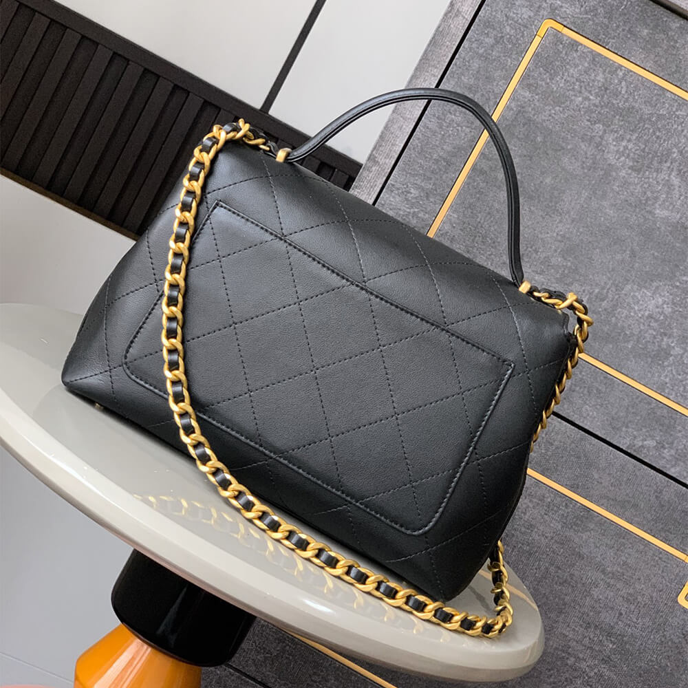 Chanel Large Flap Bag With Top Handle(HIGH-END GRADE)