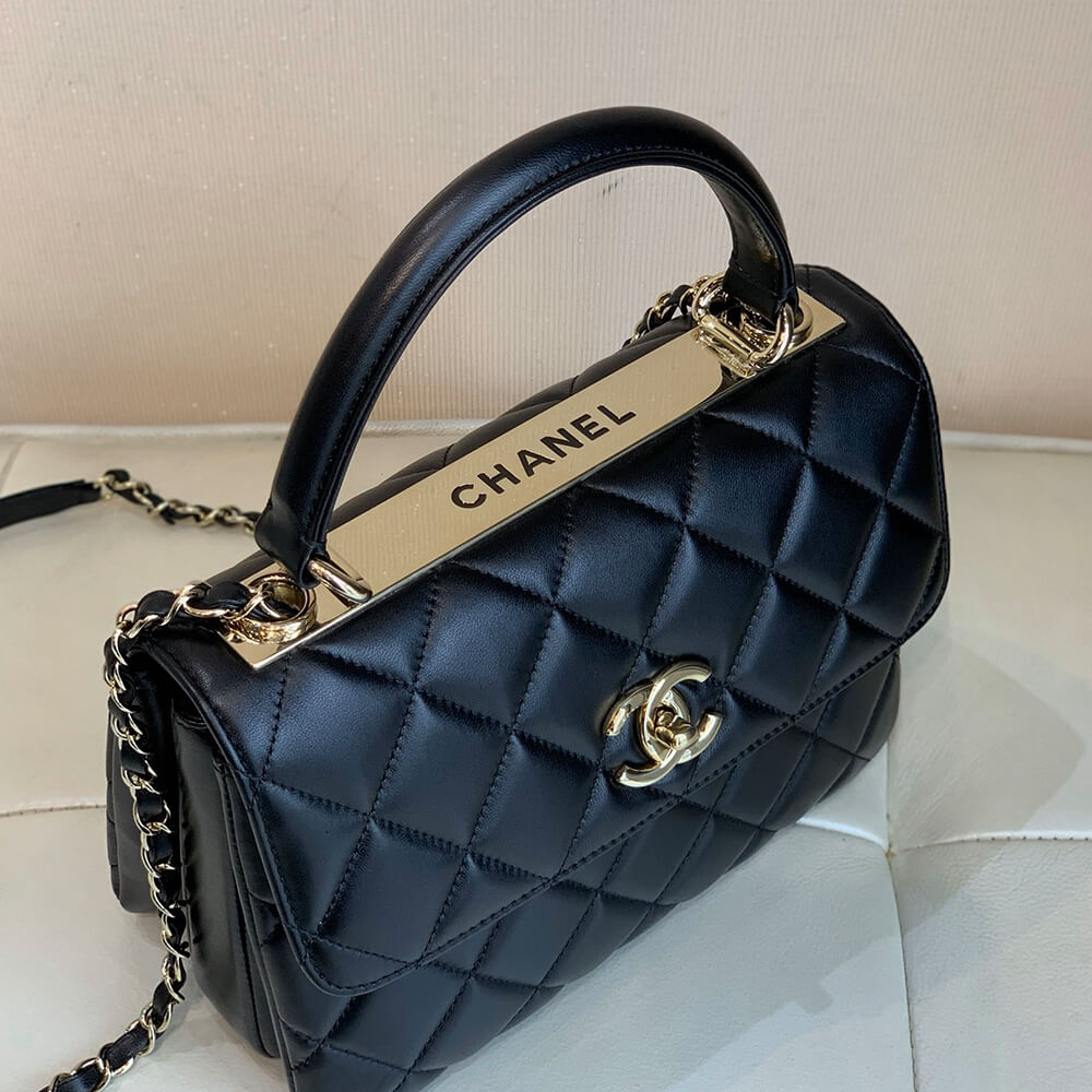 CHANEL FLAP BAG WITH TOP HANDLE(tax-free Grade)