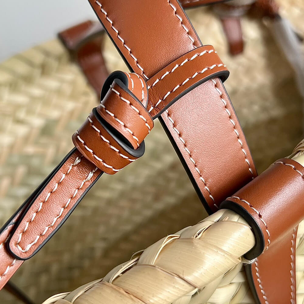 TEEN CELINE CLASSIC PANIER in Palm leaves and Calfskin(high-end grade)